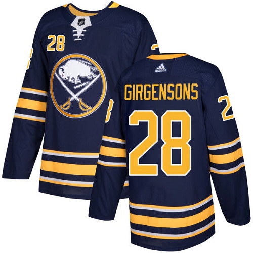Men Adidas Buffalo Sabres #28 Zemgus Girgensons Navy Blue Home Authentic Stitched NHL Jersey->buffalo sabres->NHL Jersey